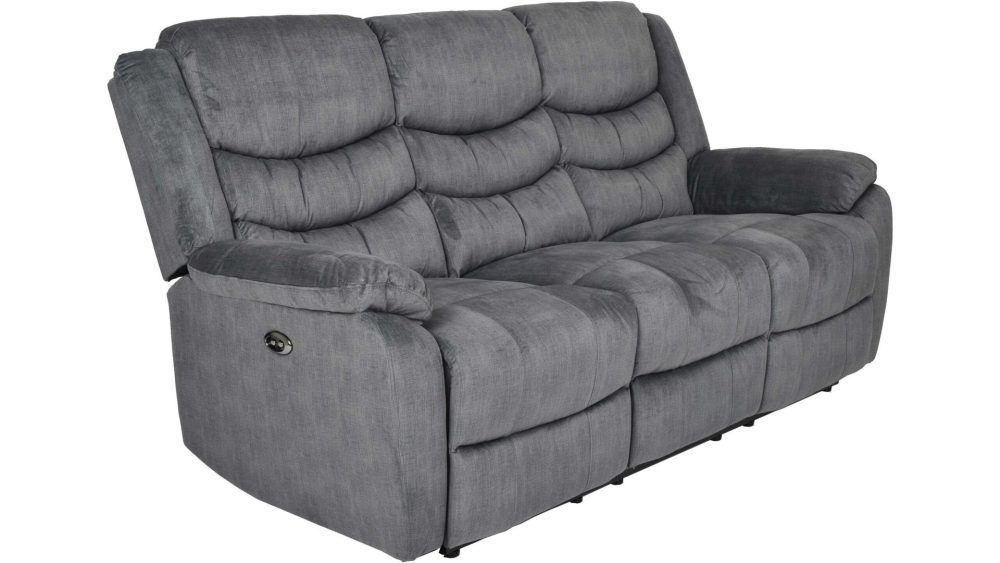 Olvani 3-sits Reclinersoffa i tyg elektrisk