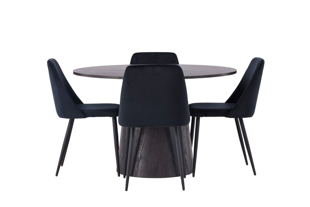 Lanzo Matgrupp 120 cm Rund med 4 Night stolar