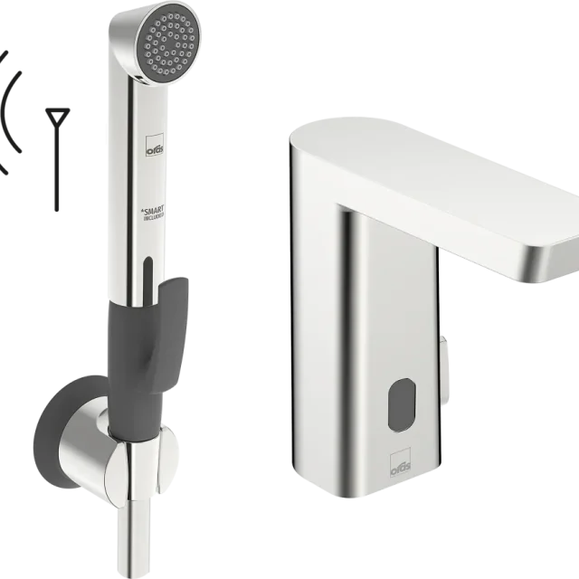 Oras Stela Safety 4826FTZ Tvättställsblandare beröringsfri, med handdusch, Bluetooth Nätansluten