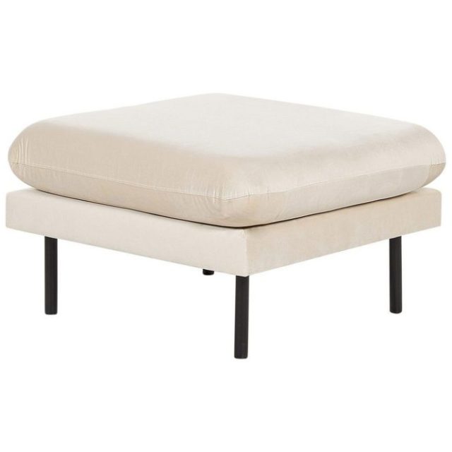 Fotpall Vinterbro Ljusbeige/svart, Sammet