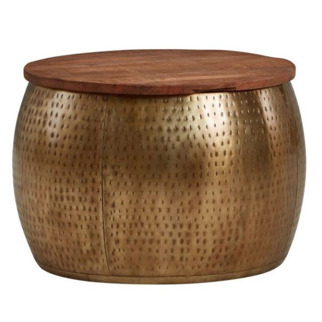 Soffbord Wohnling Rund diameter 60 cm förvaringsutrymme massivt bordsytor lantlig stil