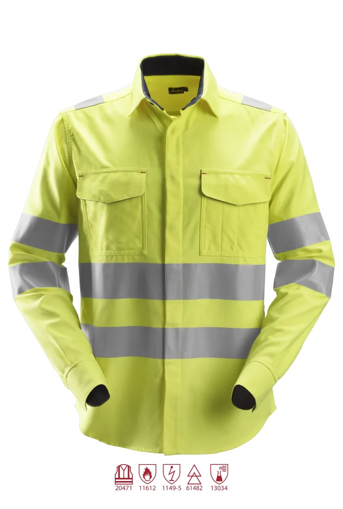 Snickers Workwear 8562 ProtecWork Skjorta varsel, gul XXL