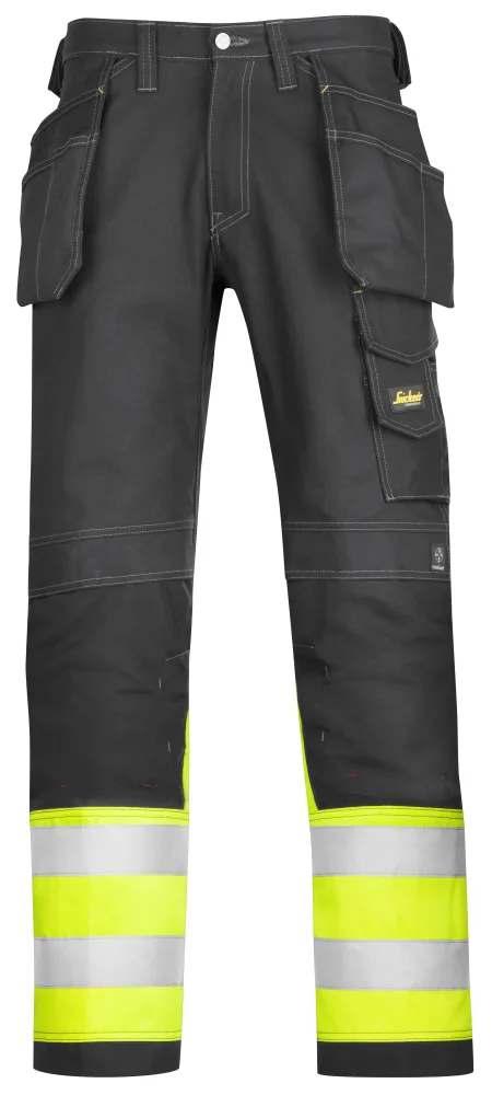 Snickers Workwear 3235 Arbetsbyxa varsel, gul/svart D100