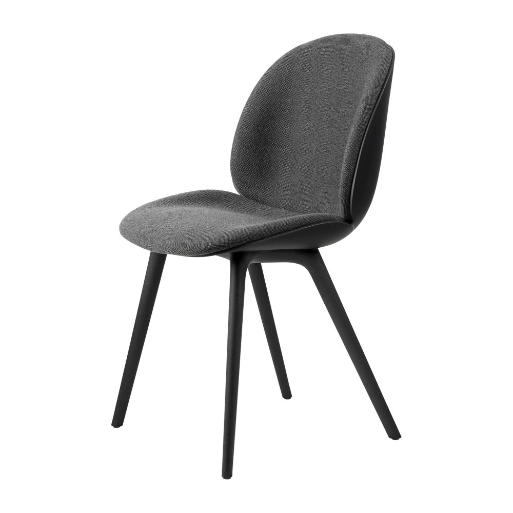 Beetle dining chair front upholstered plastic base, Hallingdal 65 nr.173-black