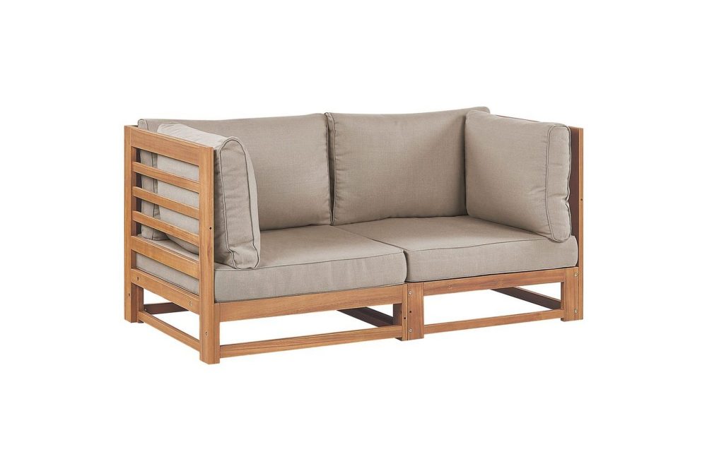 2-sitssoffa Trani Ljus trä/grått/beige