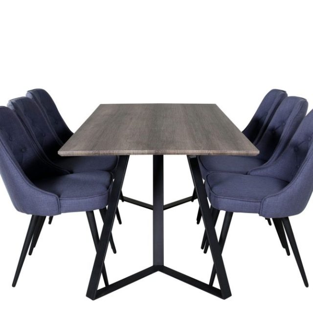 Marina Matgrupp 180 cm Rektangulär med 6 Velvet Deluxe stolar