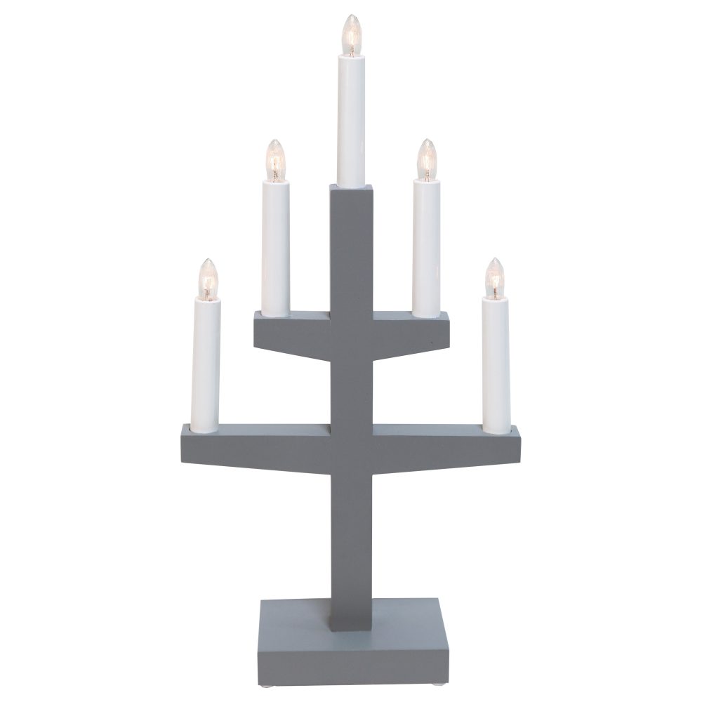 Trapp adventsljusstake 46 cm, Grå