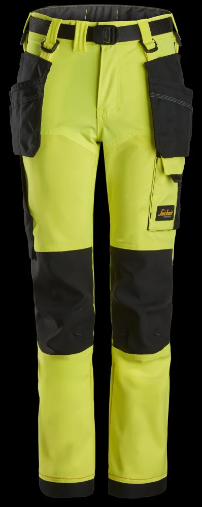 Snickers Workwear 7575-6704 AllroundWork Arbetsbyxa för barn, neongul/svart 116