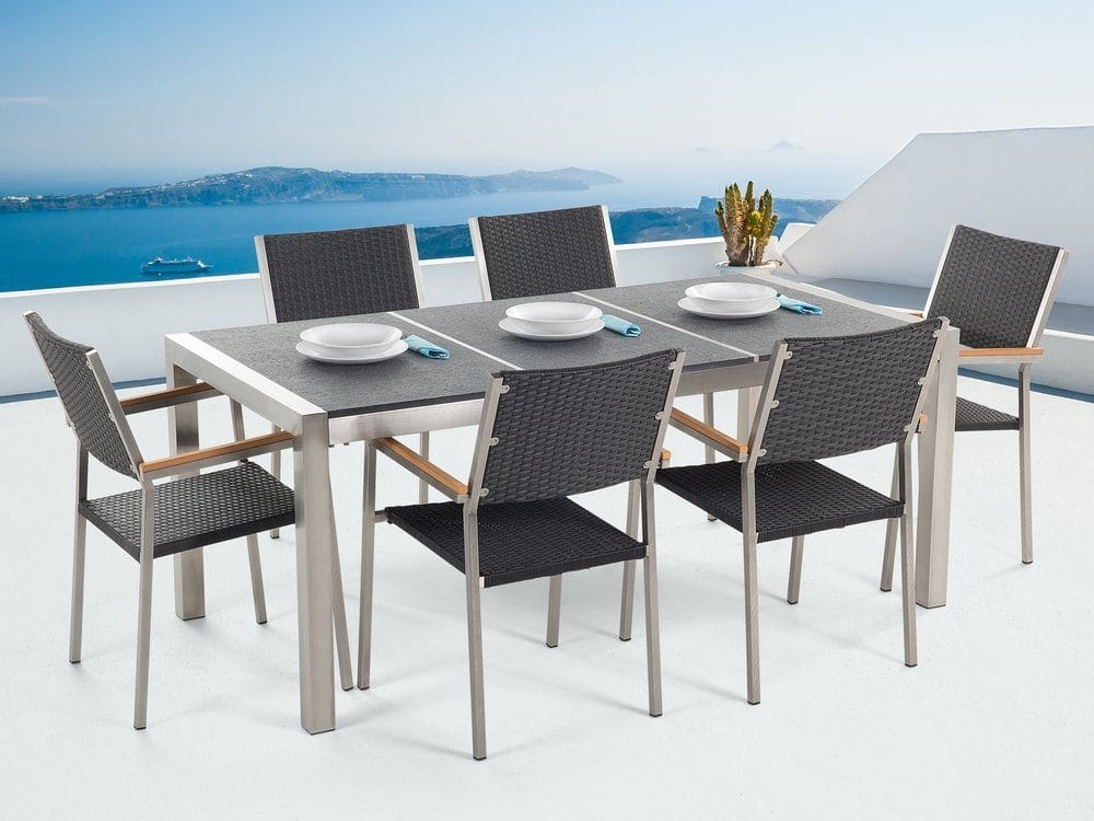 Bacoli Matgrupp Utomhus 180 cm + 6 Utestolar