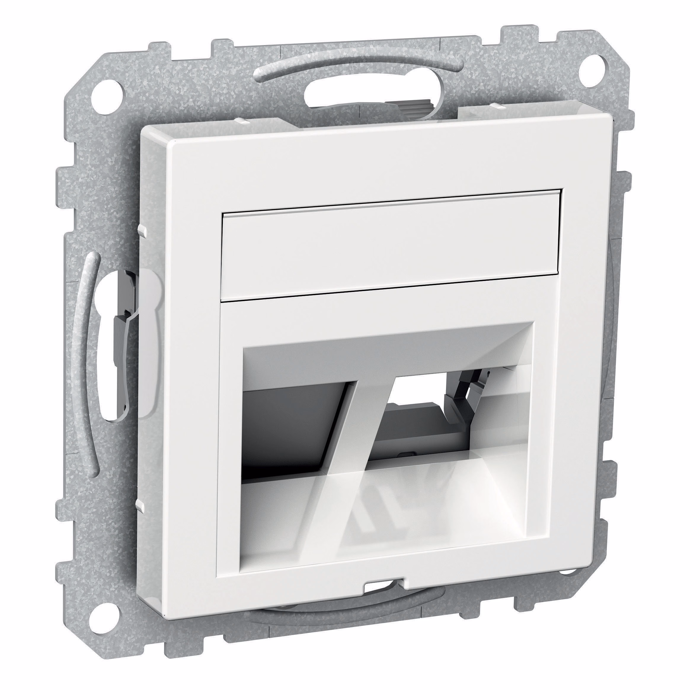 Kjøp Schneider Electric Sentrumplater, Exxact, vinklet, RJ45, Actassi S-One, RJ45, 2x, innfelt, hvit