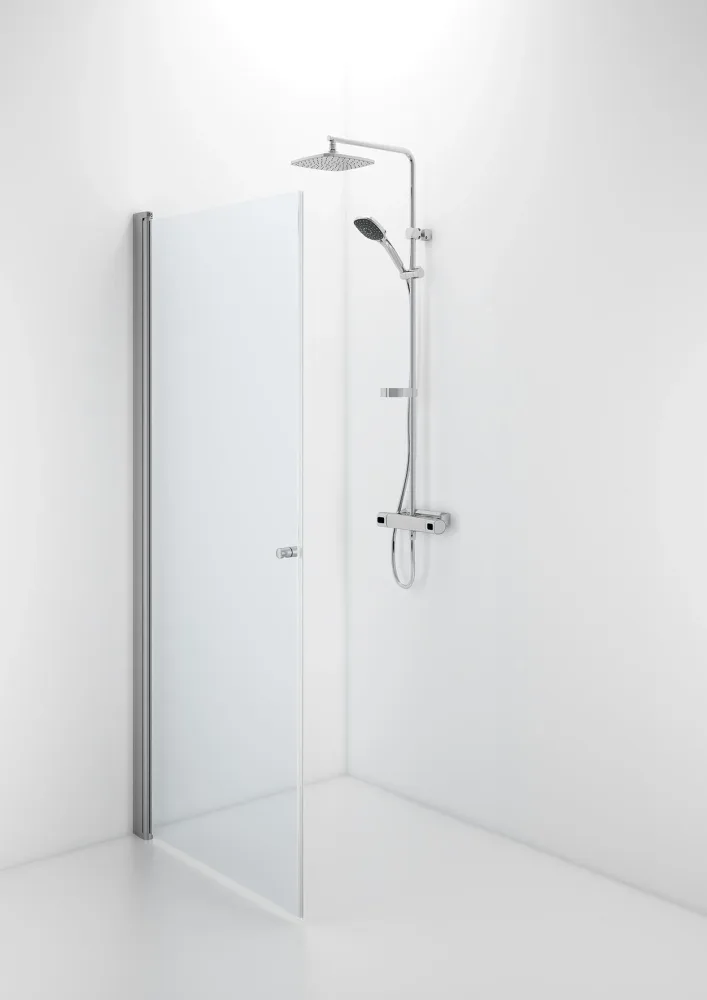 Contura Space SPNK 850 Duschvägg rak, borstad aluminium/klart glas 850 mm