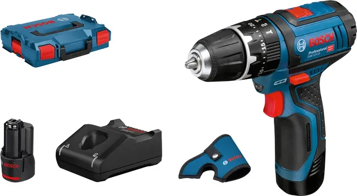 Slagborrmaskin Batteridriven Bosch Power Tools PRO GSB 12V-15 2x2,0 Ah i L-BOXX