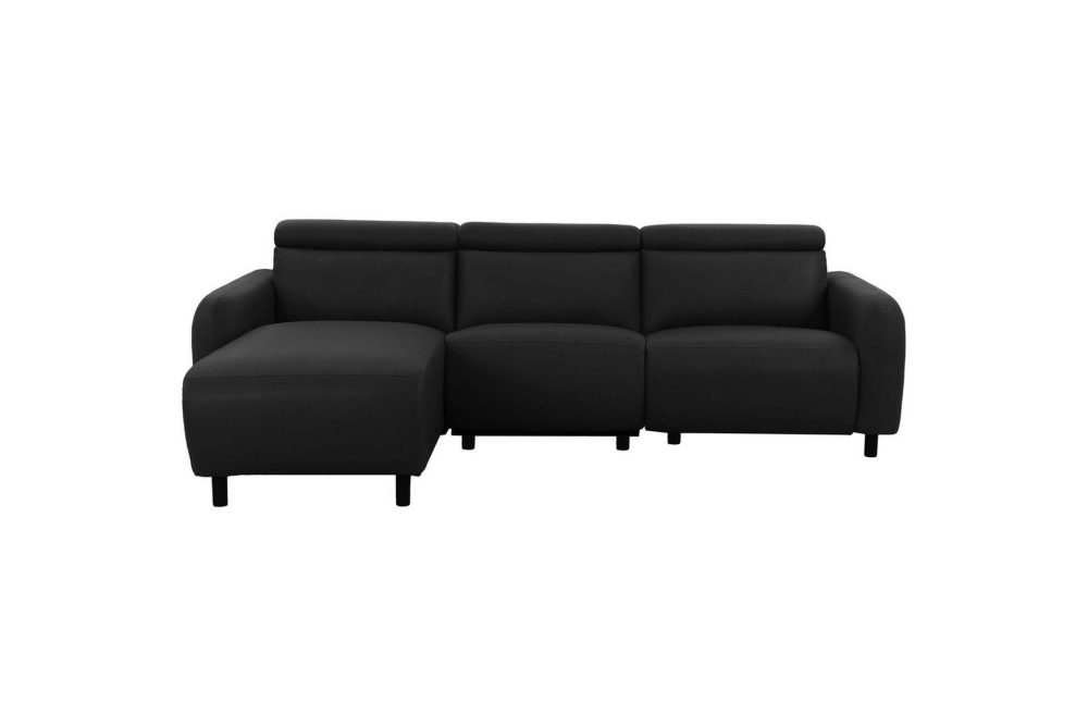 Reclinersoffa med hörn Loft24 Skaane Reclinersoffa 3-sits Black Artificial leather