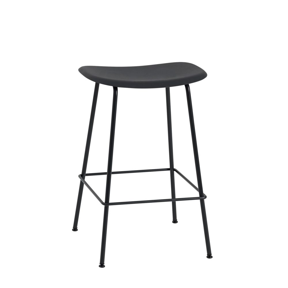 Fiber counter stol 65 cm, Black-Anthracite black