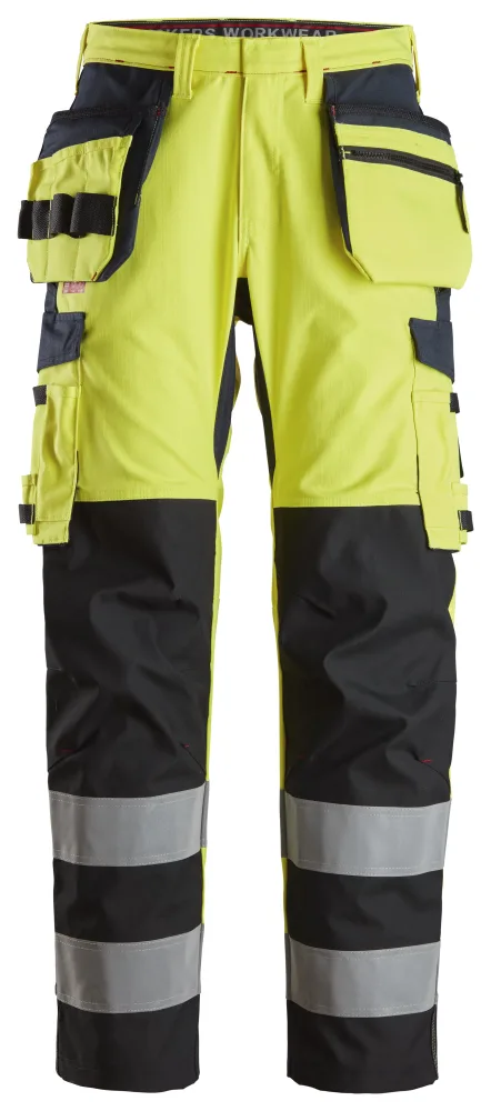 Snickers Workwear 6264 Arbetsbyxa varsel, gul/marinblå 48