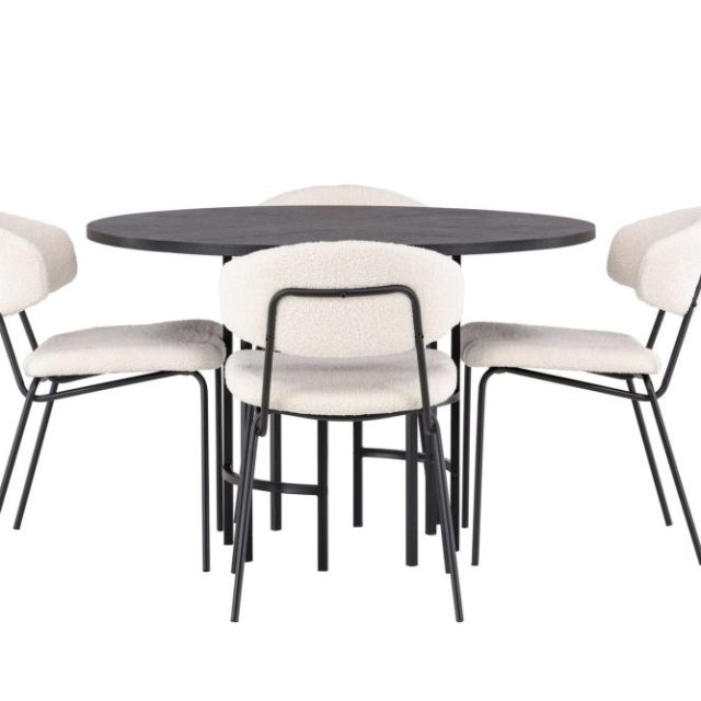 Copenhagen Matgrupp 115 cm Rund med 4 Chico Stolar