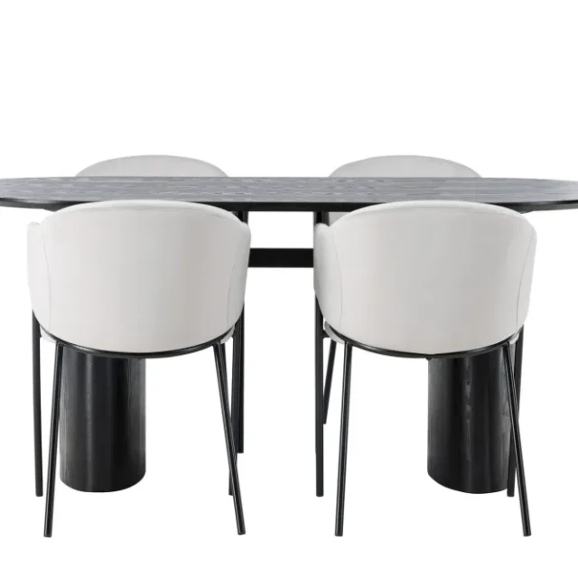 Isolde Matgrupp 180 cm Oval med 4 Evelina stolar