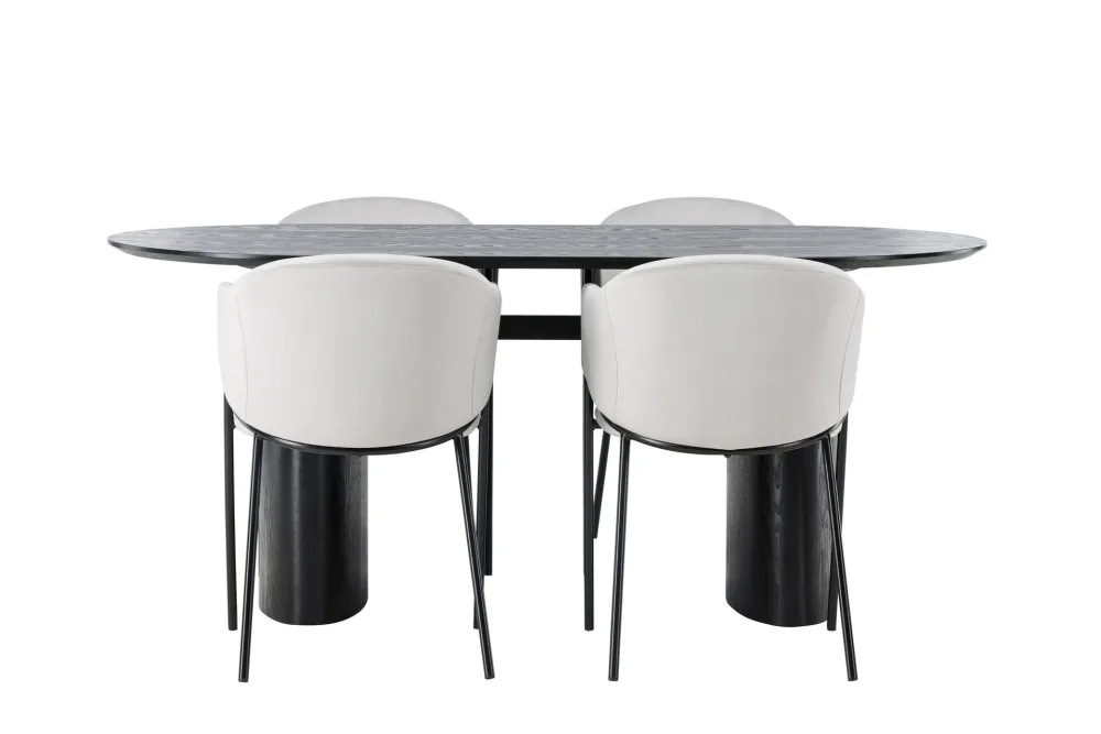 Isolde Matgrupp 180 cm Oval med 4 Evelina stolar