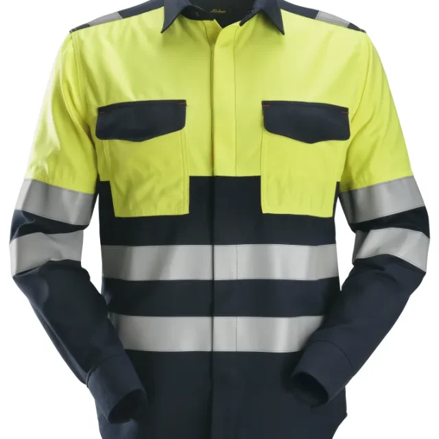 Snickers Workwear 8563 ProtecWork Svetsskjorta varsel, gul/marinblå M