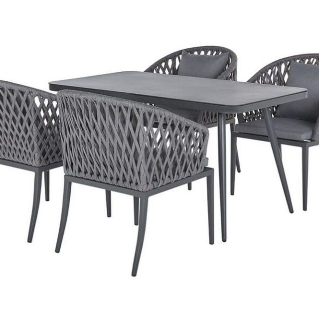 Trädgårdsmöbelset aluminium grå LIPARI