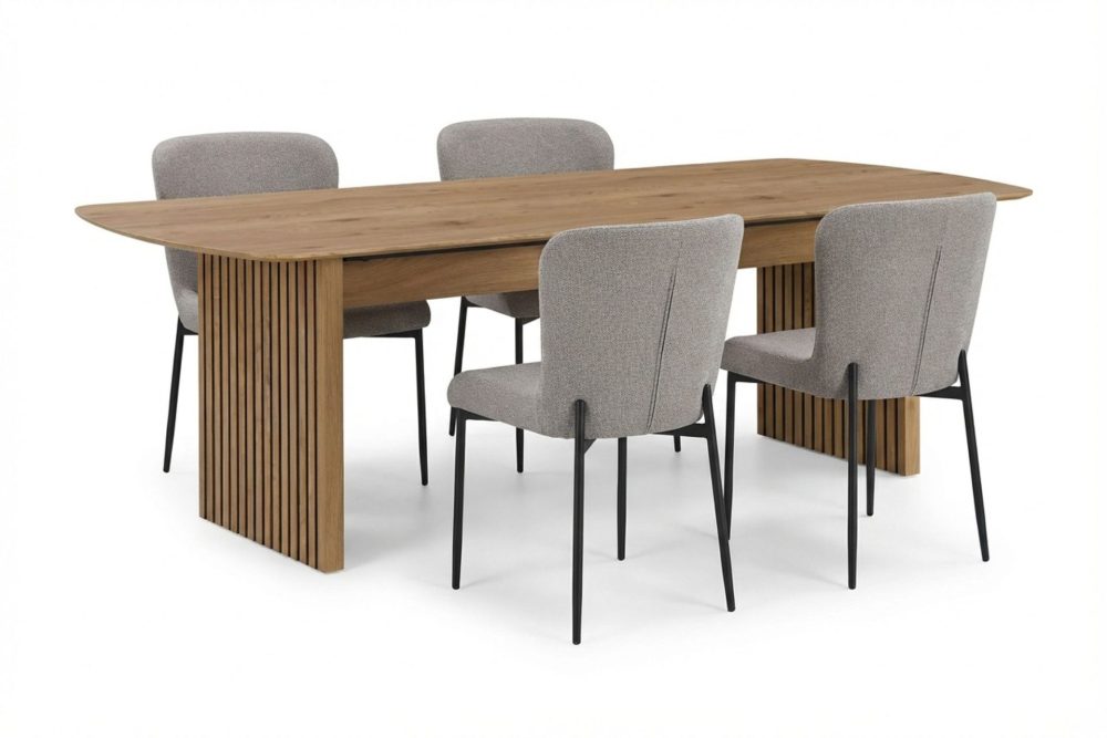 Richeto Matgrupp Ek 180 cm med 4 Elsie Matstolar