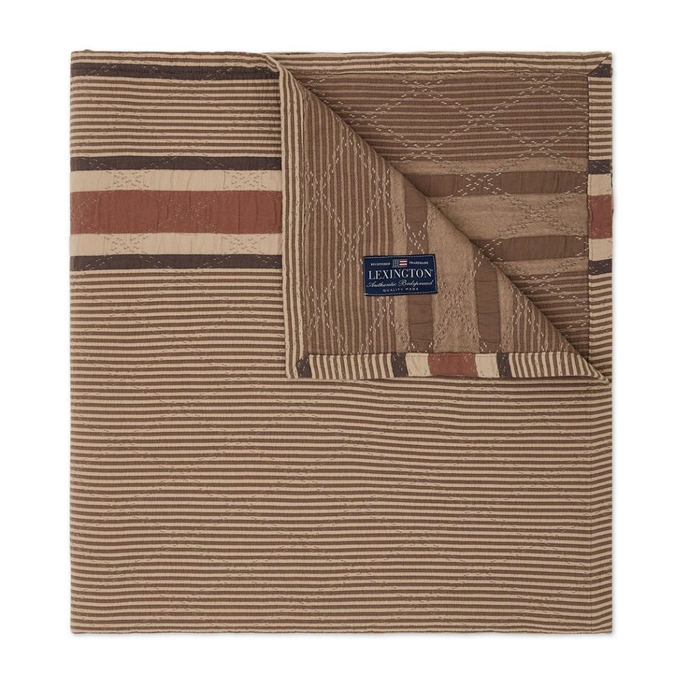 Side Striped Soft Quilted överkast 160x240 cm, Beige