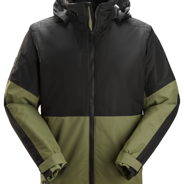 VINTERJACKA SNICKERS WORKWEAR FODRAD AW WP, KHAKIGRÖN/SVART STL M
