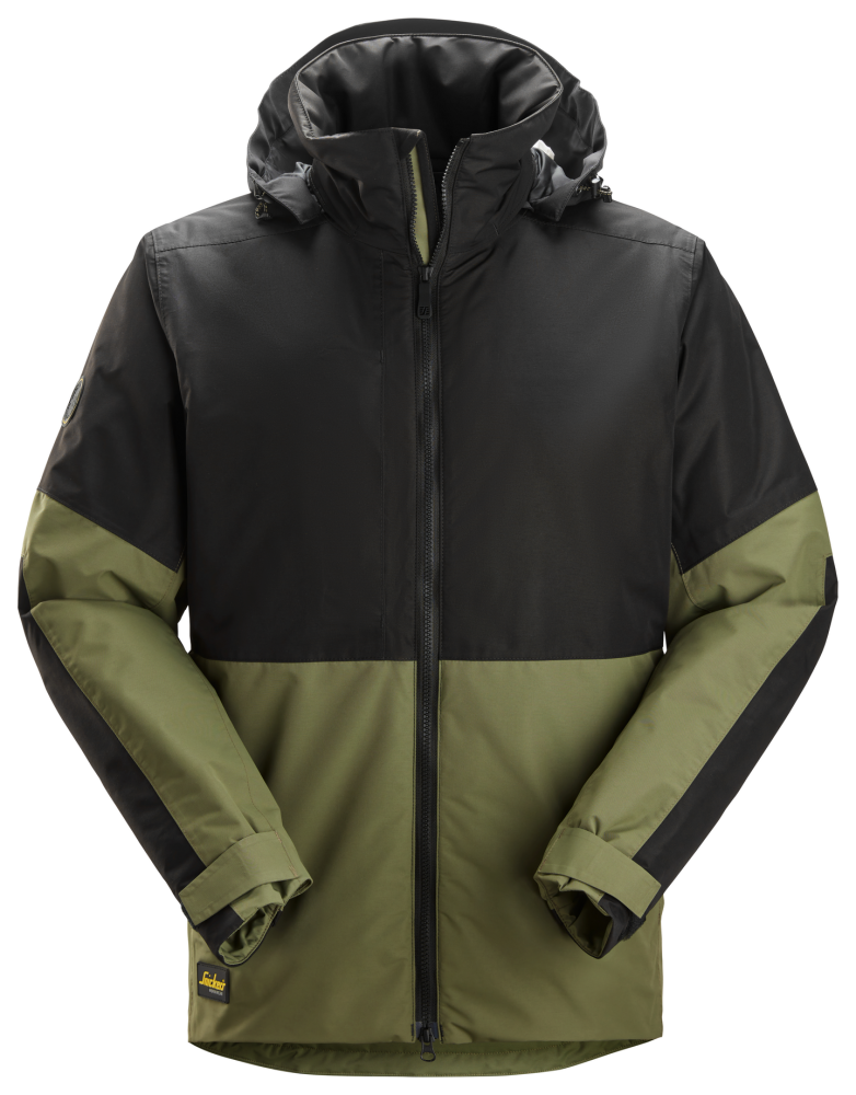 VINTERJACKA SNICKERS WORKWEAR FODRAD AW WP, KHAKIGRÖN/SVART STL M