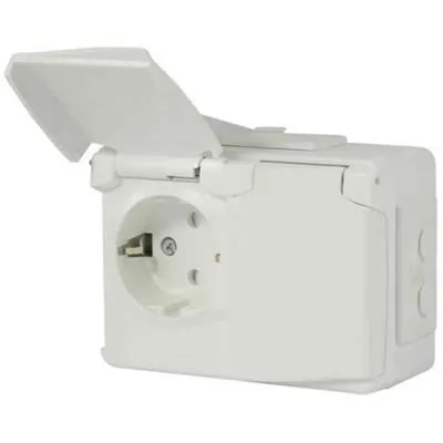 Norwesco 460004 Vägguttag IP44, brandklassat, jordat 2-vägs - Bild 2