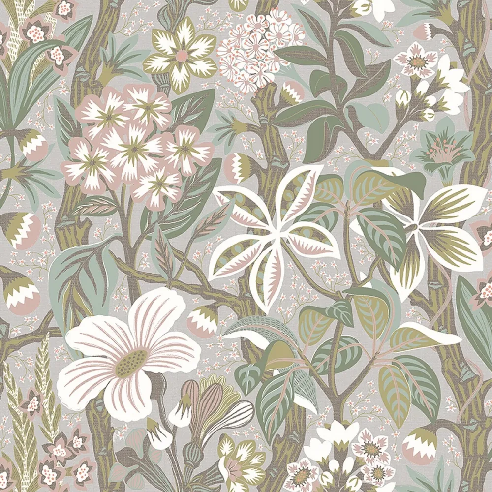 Tapet Swedish Designers Friviva 2080 Grå Blommig