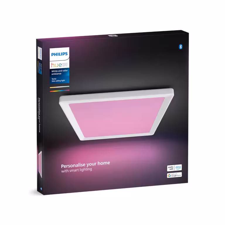 Kjøp Philips Hue Takarmatur tento HUE, WCA, firkantet, 40x40 cm, 15,4W, hvit.
