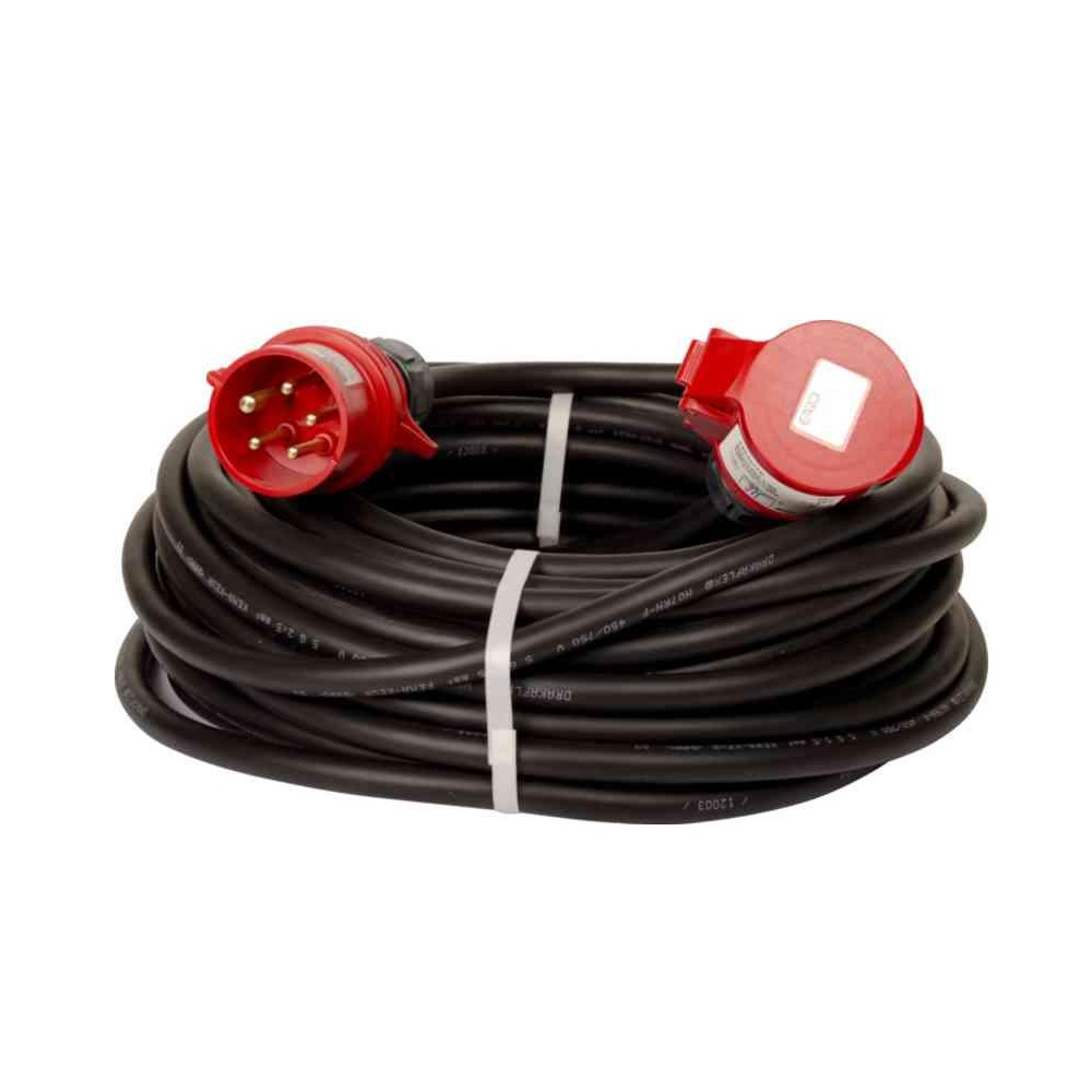 Skarvsladd 3-Fas 10m 5G6mm² 32A 400V IP44 Svart Gelia
