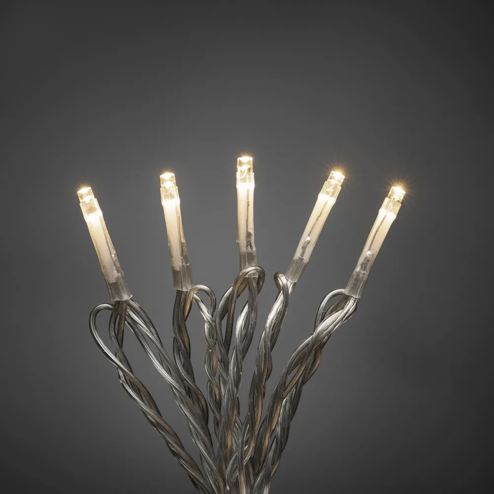 Konstsmide 3611-103 Ljusslinga transparent kabel, varmvita mikro LED 12.64 m