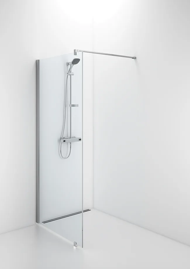 Contura Space SFNK 900 Duschvägg botstad aluminium/klart glas 900 mm