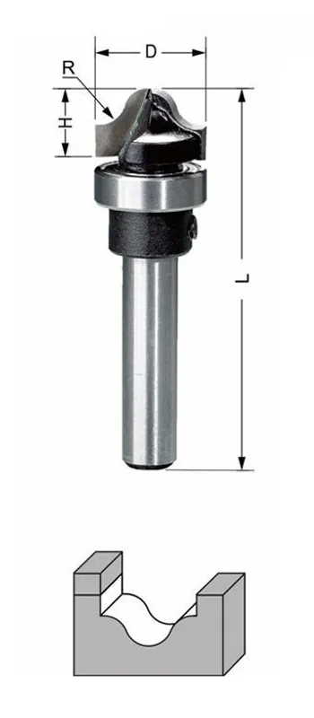 Delver Dekor-/Mallfräs R=4D=16 H=10 L=54,5 S=8
