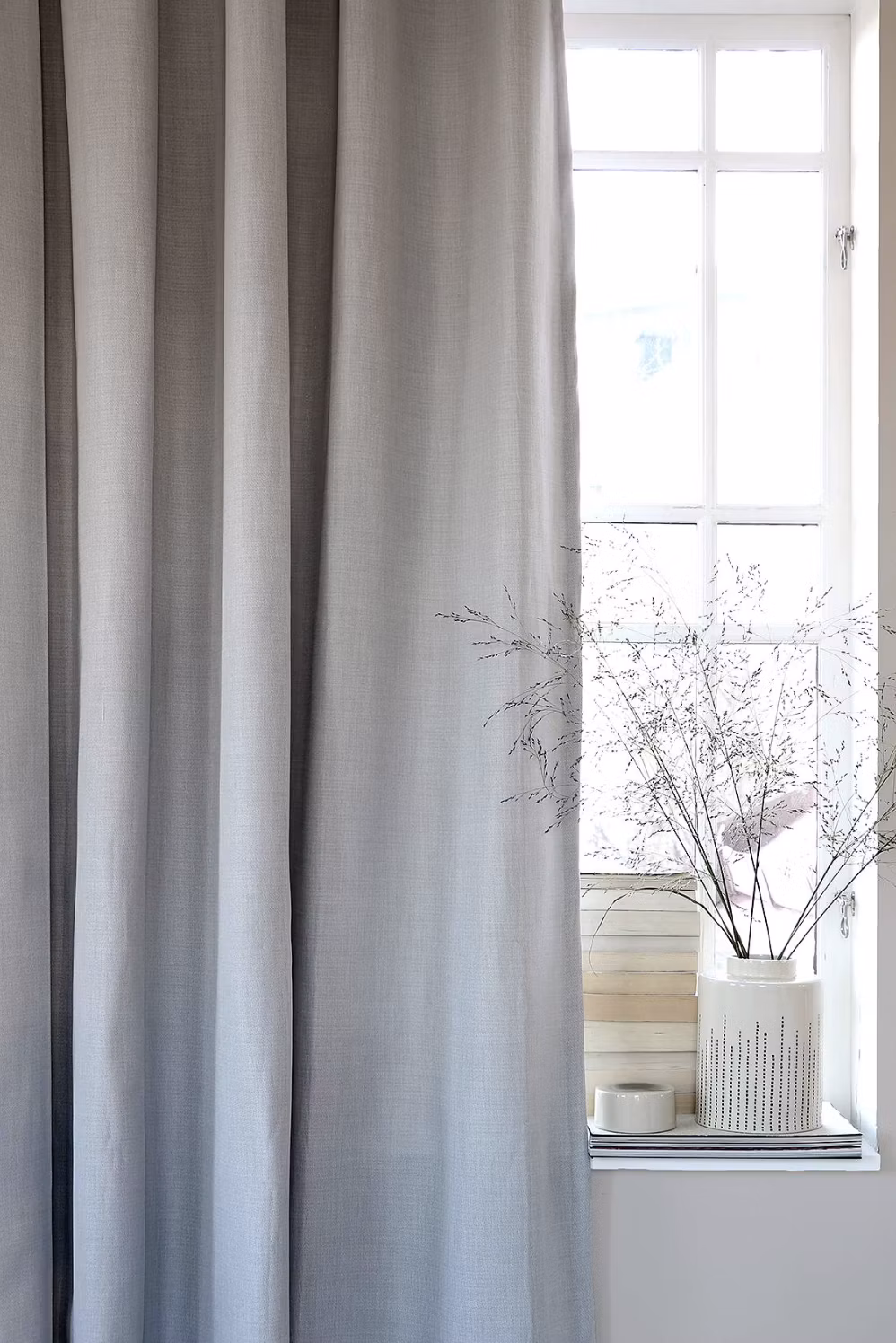 Mörkläggande Hotellgardin Dubbel Bredd, Grå, 290x250 cm