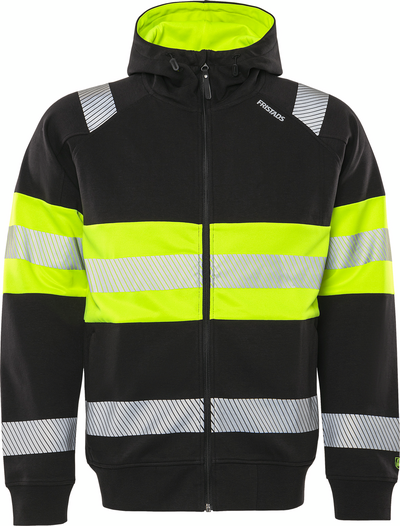 JACKA FRISTADS 7532 GKC SWEATSHIRT HUVA, KL 1 GUL/SVART STL XL