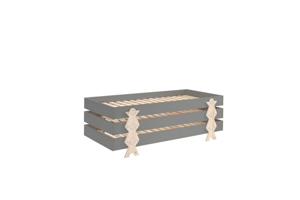 Säng Modulo med smilisfötter Grå, 3