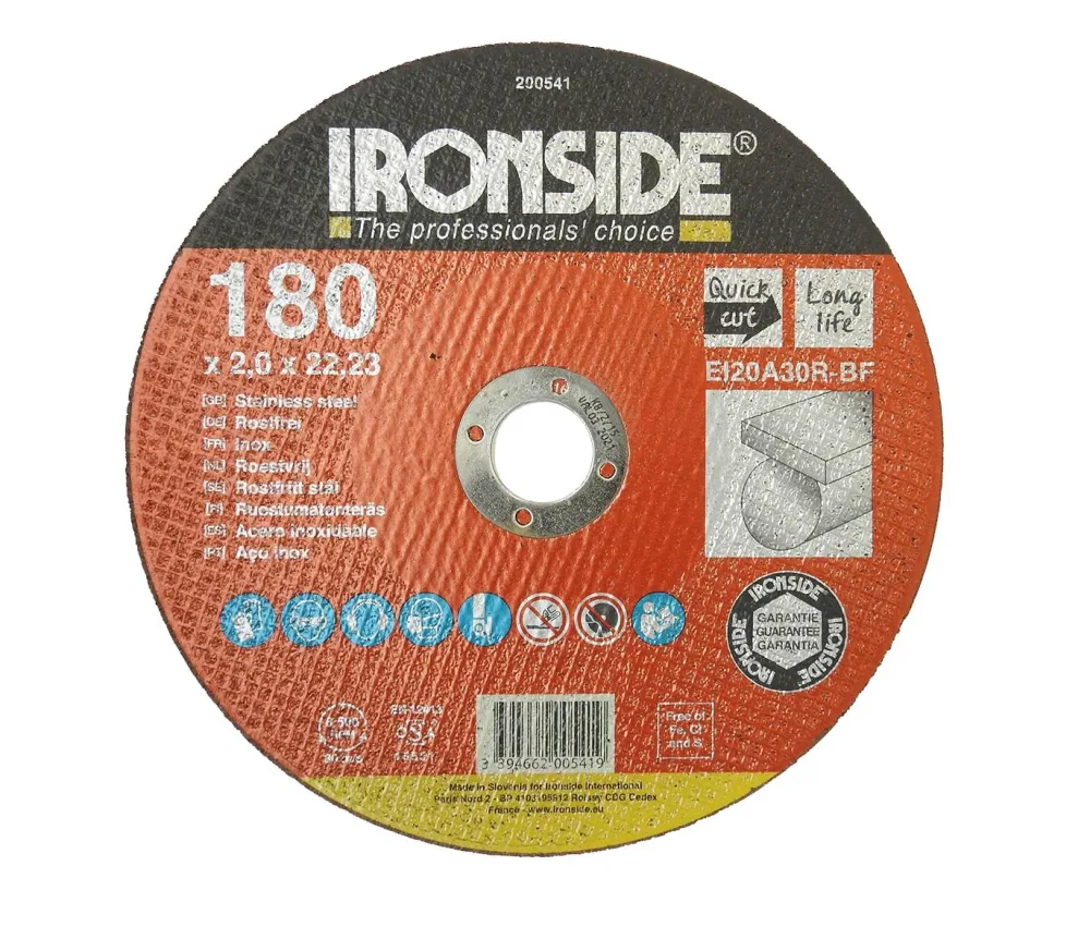 Ironside 200541 Kapskiva 180 mm, F41, EI20, Inox 180x2,0x22 mm