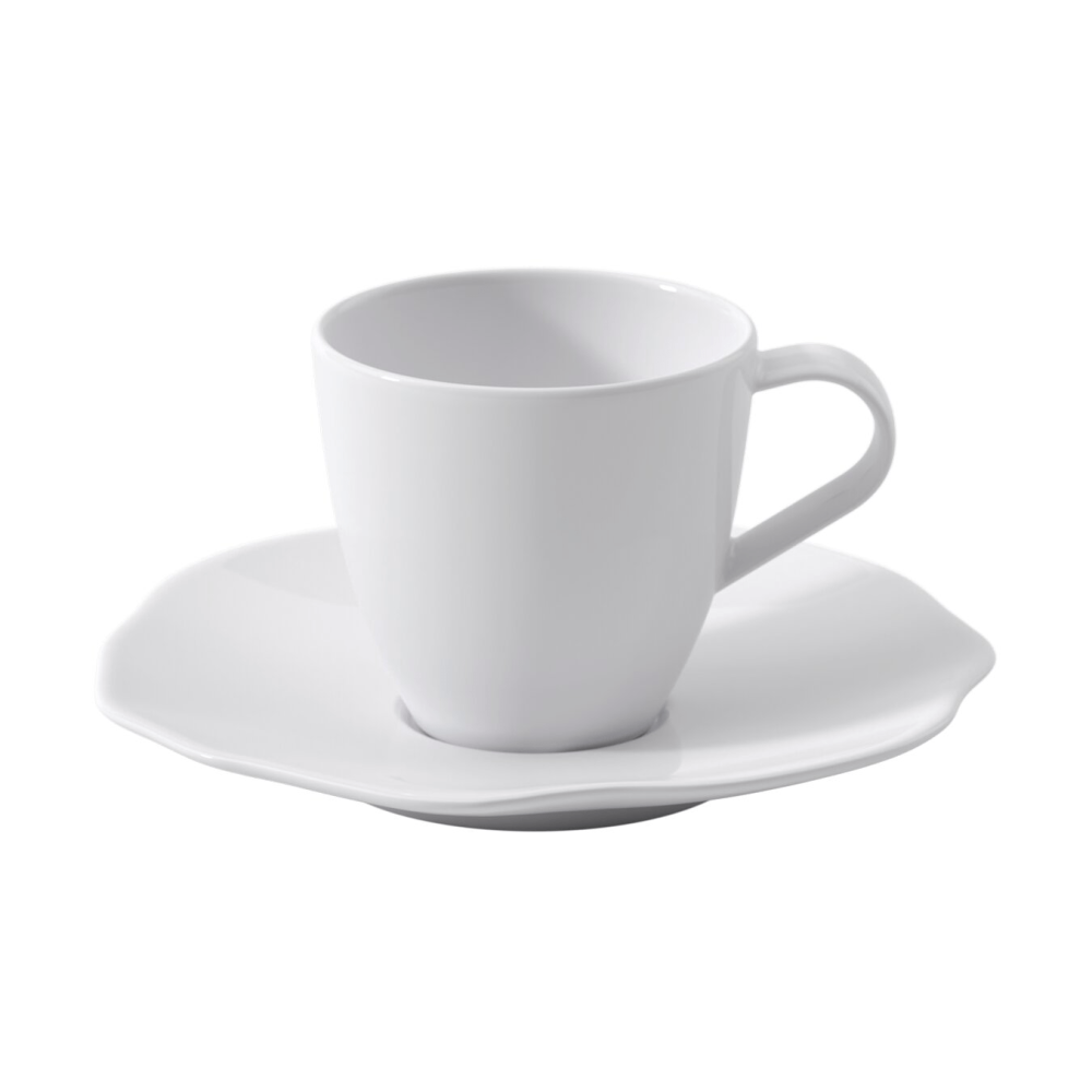 Pura espressokopp med fat, Vit, 2 delar