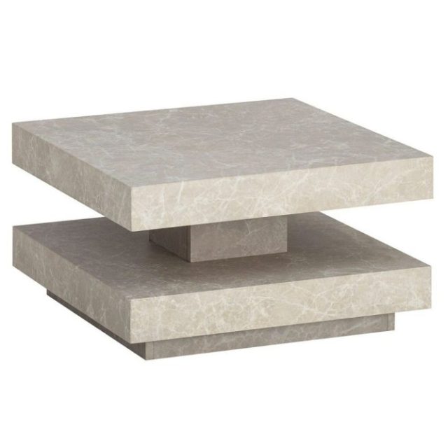 Soffbord Wohnling fyrkant 60 cm, stenoptikstil, modern look Beige
