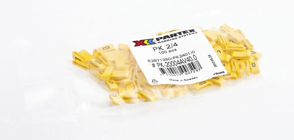 Partex PA2401/B Kabelmärkning bokstäver, Ø4-10 mm, 100-pack B