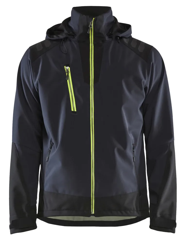 Blåkläder 474925138633XXXL Softshelljacka marinblå/gul Marinblå/gul