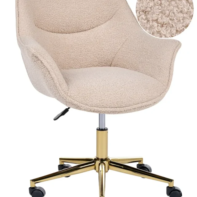 Skrivbordsstol ARDELLE Bouclé Beige