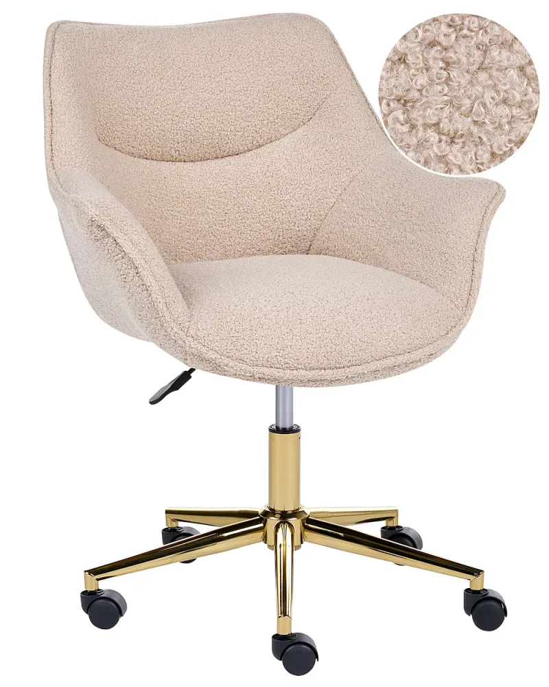 Skrivbordsstol ARDELLE Bouclé Beige