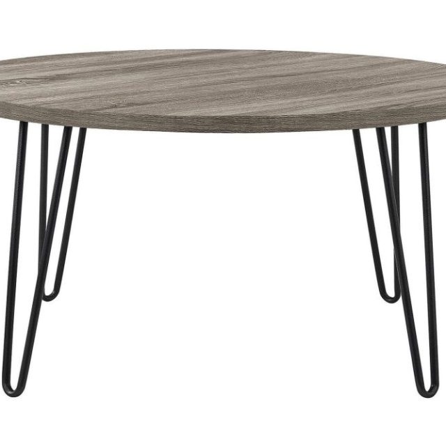 Owen Soffbord 90 cm Ovalt Runt Grå/Svart