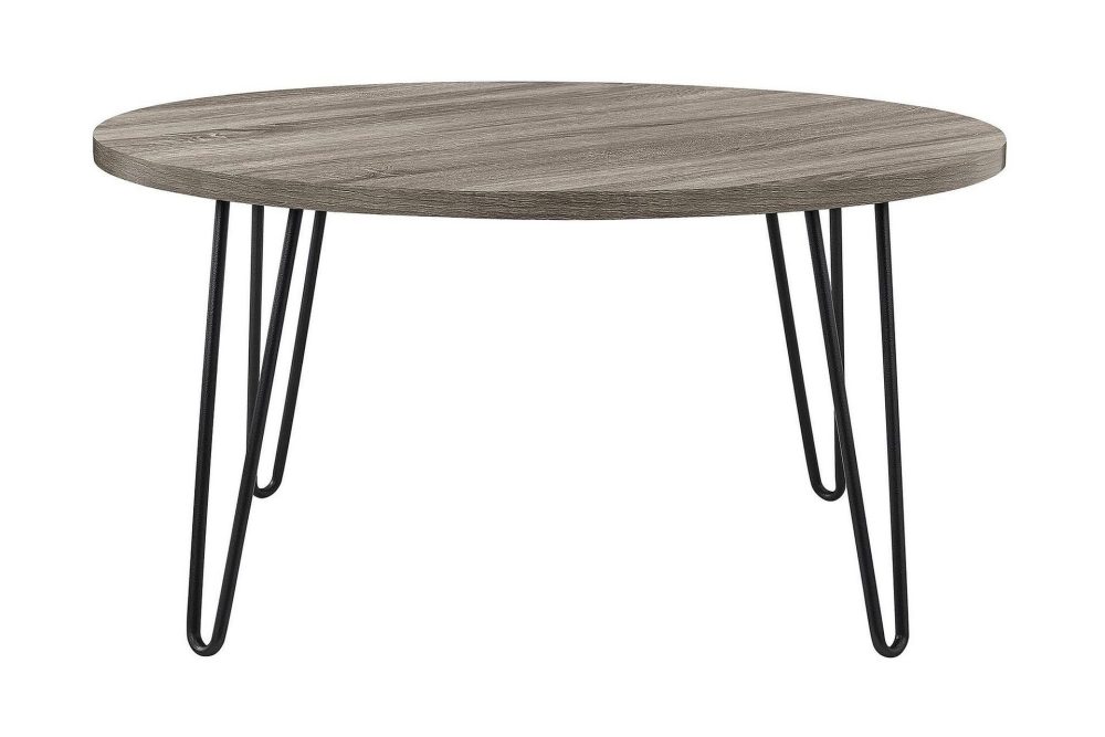 Owen Soffbord 90 cm Ovalt Runt Grå/Svart