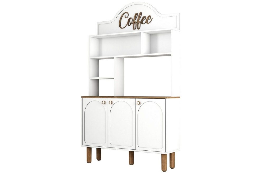 Kaffebarskåp Tre Vit / Ek