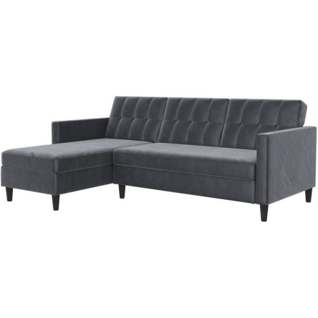 Bäddsoffa Hartford 213x153x82 cm, Antracit, Sammet