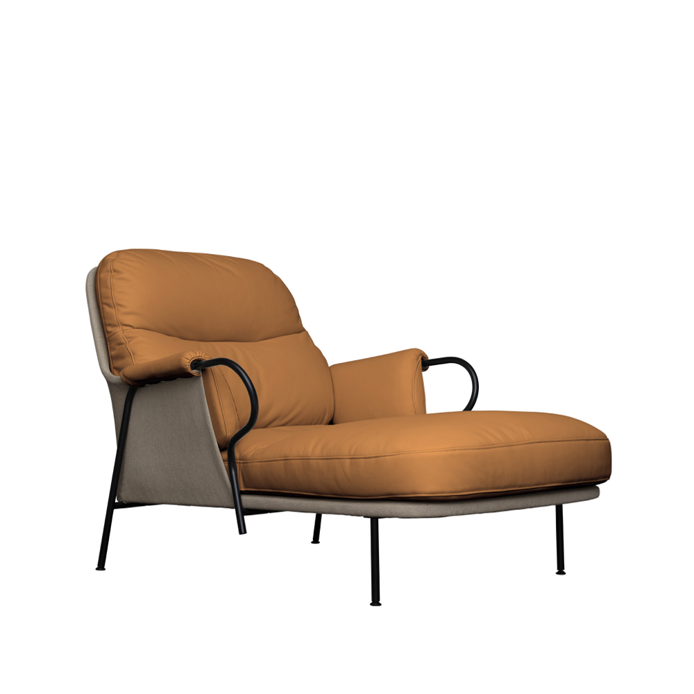 Lyra liggfåtölj, läder vintage cognac